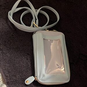 Compact Crossbody Phone Bag in light Blue